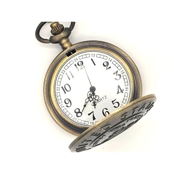 Veteran's Pocket Watch - Military Personalized Gift Army Navy Marines Veteran - Picture 5 of 10